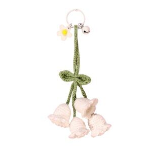 Crochet Flower Keychain with Bell